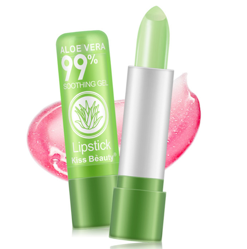 1PC Moisture Lip Balm Long-Lasting Aloe Vera Lipstick Color Mood Changing Moisturizing  Makeup view 3