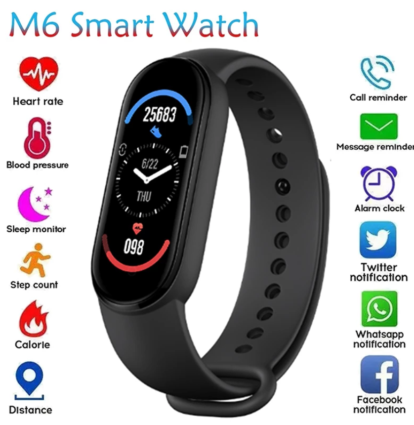 New Smartband M6 Smart Watches Blood Pressure Monitor Fitness Smartwatch Smart Band For Smart Phones