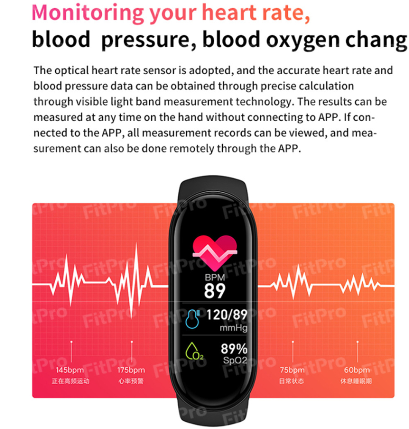 New Smartband M6 Smart Watches Blood Pressure Monitor Fitness Smartwatch Smart Band For Smart Phones