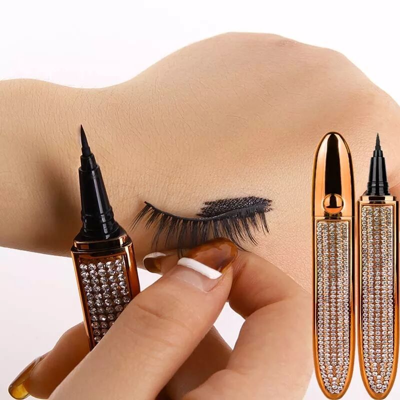 2 In 1 Magic Self Adhesive Lashes Eyeliner Diamond No Glue Quick Drying Eyelashes Sticking Makeup view 4