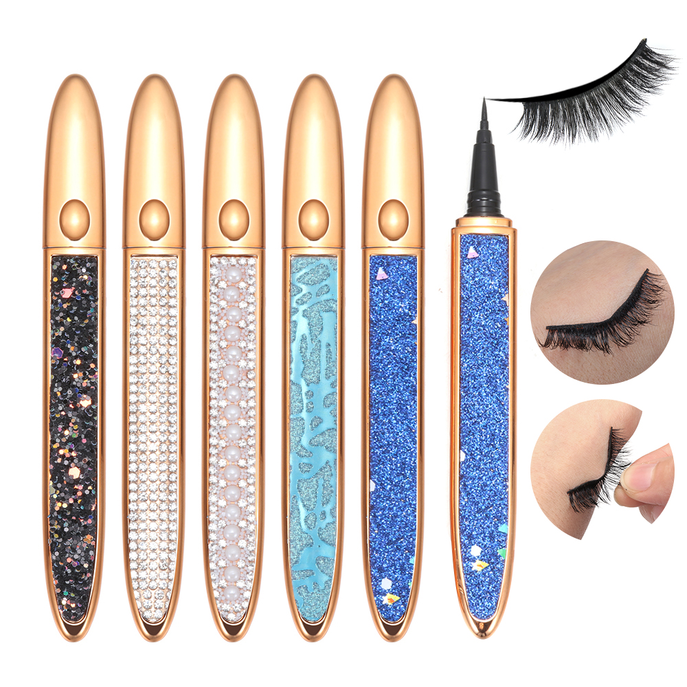 2 In 1 Magic Self Adhesive Lashes Eyeliner Diamond No Glue Quick Drying Eyelashes Sticking Makeup view 5