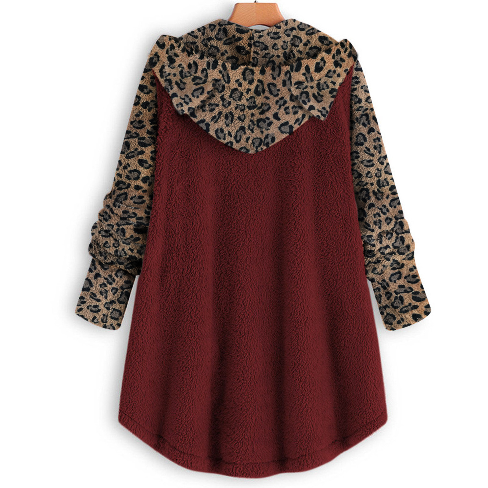 New Leopard Hoodies Women Jackets Women Coats Patchwork Tops Hooded Pullover Plus Size Windbreaker