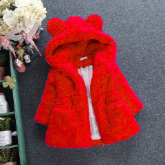 Baby Girl Clothes Winter Warm Fur Coat Girl Wool Sweater Fur Padded Jackets Big Ears Thickened Quilted Cotton Baby Coats