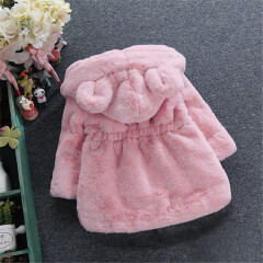 Baby Girl Clothes Winter Warm Fur Coat Girl Wool Sweater Fur Padded Jackets Big Ears Thickened Quilted Cotton Baby Coats
