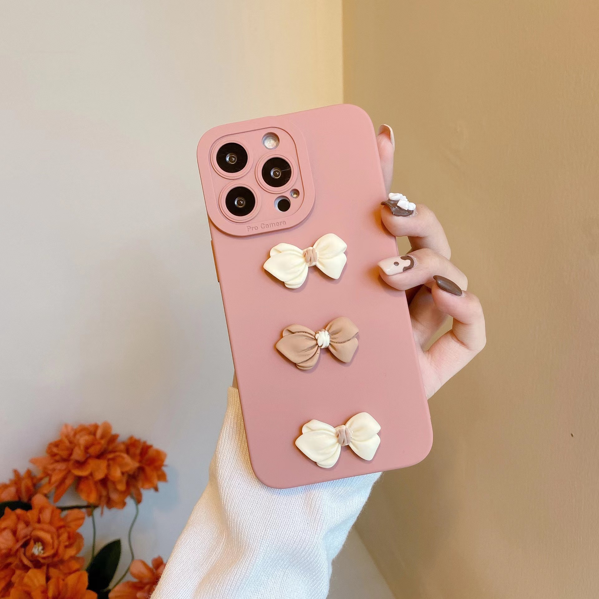 New Bow Tie Shockproof Phone Case For iPhone OPPO Huawei Samsung Xiaomi Phones Cover Fashion Candy Color Matte Back Covers