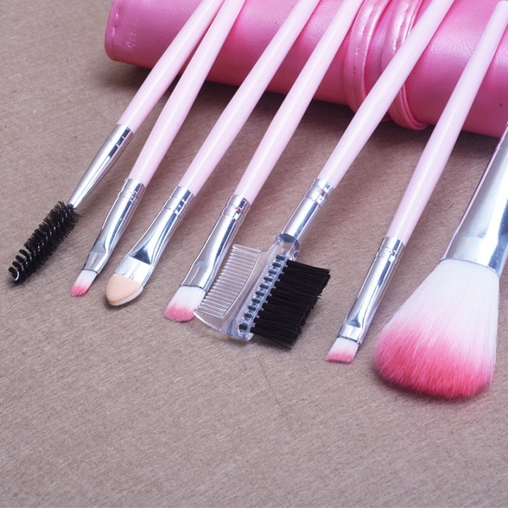 Wood make up Bruce cosmetic tool eye shadow blush brush bag beauty tool