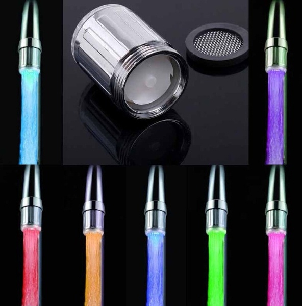 New LED Light kitchen Water Shower Spraying Head Faucet Bathroom