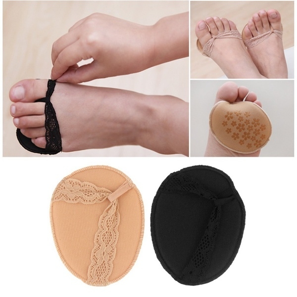 4 Pairs Fashion Ladies Forefoot Invisible High Heeled Shoes/Slip Resistant Half Yard Pads black