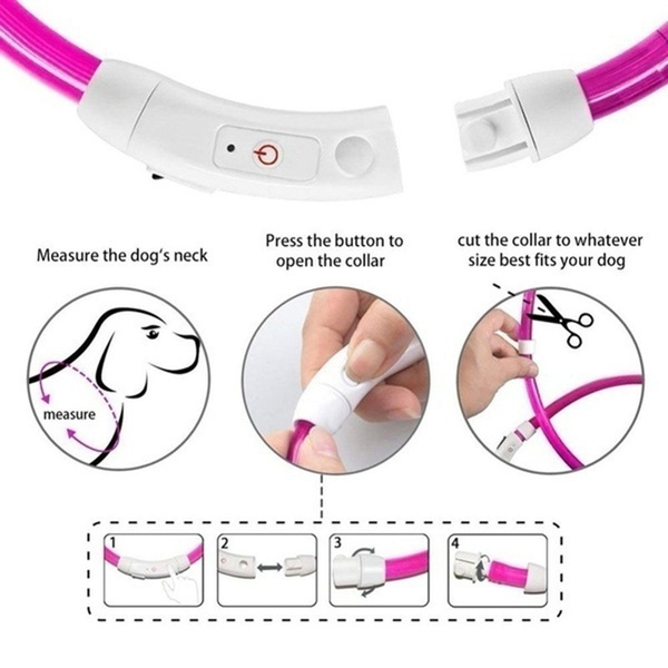 Nylon Fluorescent Collars Pet Supplies Shining Pet Dog Collar LED Light Luminous Pet Collar Traction