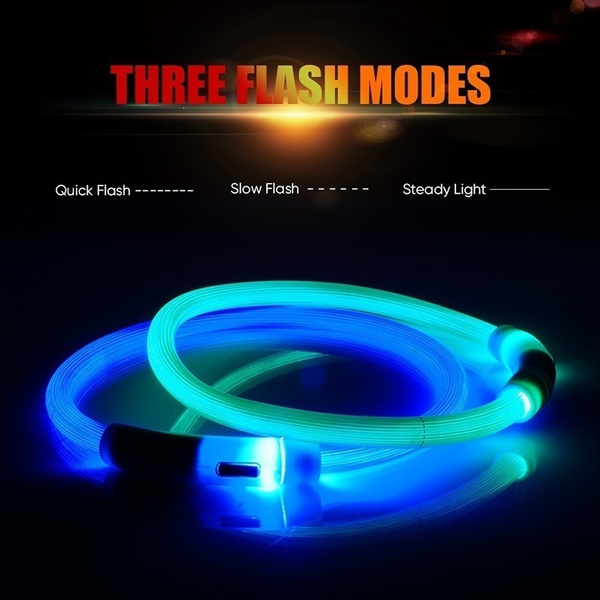 Nylon Fluorescent Collars Pet Supplies Shining Pet Dog Collar LED Light Luminous Pet Collar Traction