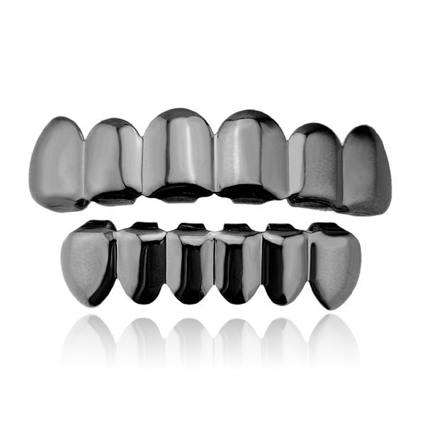 1pcs/2pcs New Unisex 18K Hip Hop Teeth Grillz Set Top Bottom Mouth Teeth Grills Fashion Removable