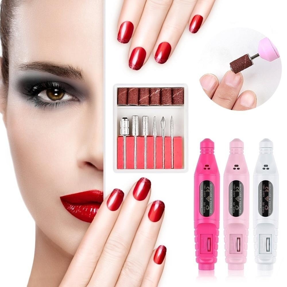 Set New USB Charging Electric Nail Drill Machine Polish Grinding Nail Art Manicure Tool