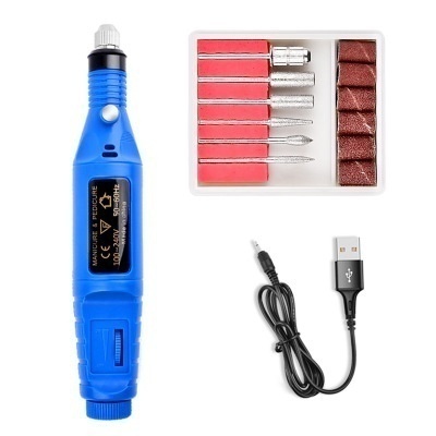 Set New USB Charging Electric Nail Drill Machine Polish Grinding Nail Art Manicure Tool