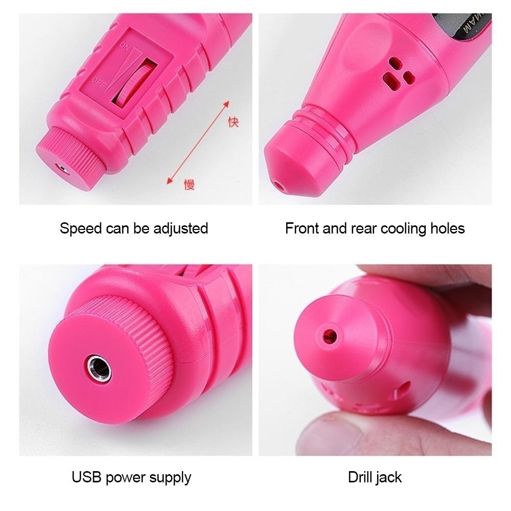 Set New USB Charging Electric Nail Drill Machine Polish Grinding Nail Art Manicure Tool