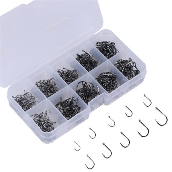 New 100Pcs/box High Quality Stainless steel Carp Fishing Bait Sharpened  Fish Hooks 10 Sizes