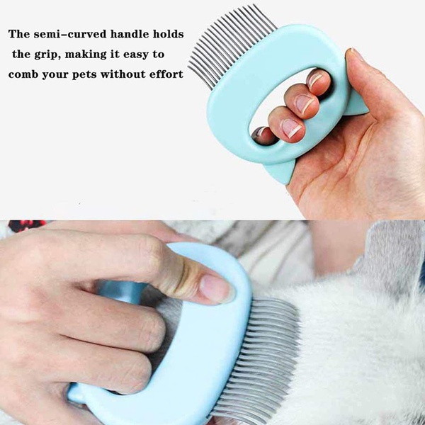 Pet Massage Hair Removal Comb ABS Elastic Half-curved Handle Cat Brush To Clean Fluff Massage Pet