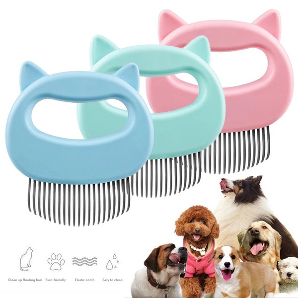 Pet Massage Hair Removal Comb ABS Elastic Half-curved Handle Cat Brush To Clean Fluff Massage Pet