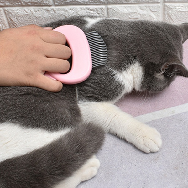 Pet Massage Hair Removal Comb ABS Elastic Half-curved Handle Cat Brush To Clean Fluff Massage Pet
