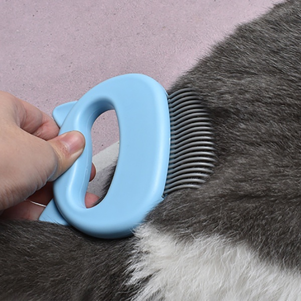 Pet Massage Hair Removal Comb ABS Elastic Half-curved Handle Cat Brush To Clean Fluff Massage Pet