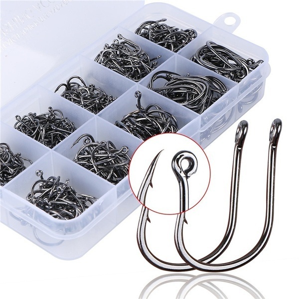 100Pcs/box High Quality Stainless  Carp Fishing Bait Sharpened  Fish Hooks 10 Sizes can be choose