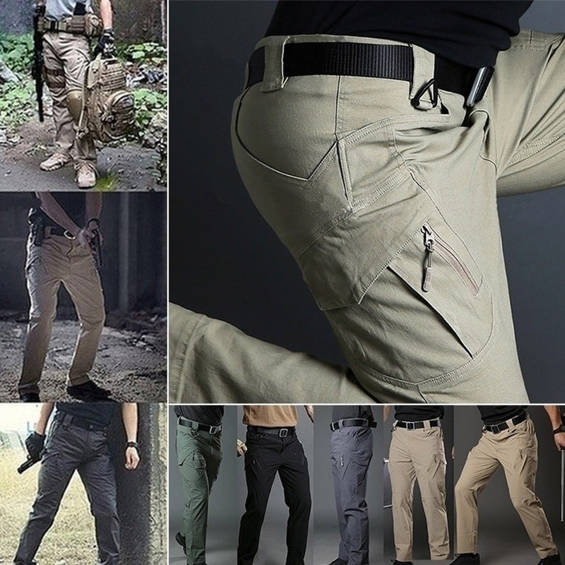 Men's Waterproof Outdoor Tactical Trousers Multi-pocket Breathable Work Pants Cargo Pants