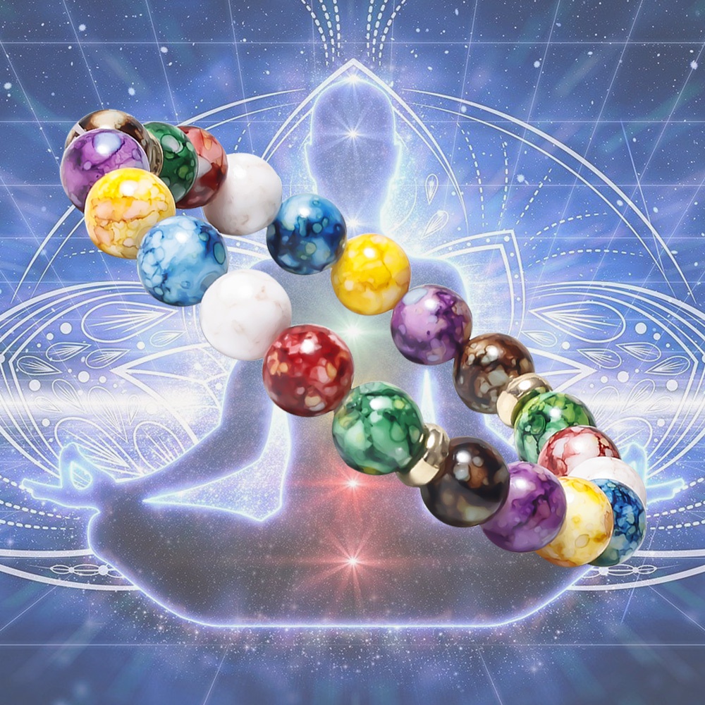 2 Pc Fashion Seven Chakra Healing Energy Natural Stone Bracelet Braided Rope Chain Yoga Bracelet Couple Bracelet Jewelry