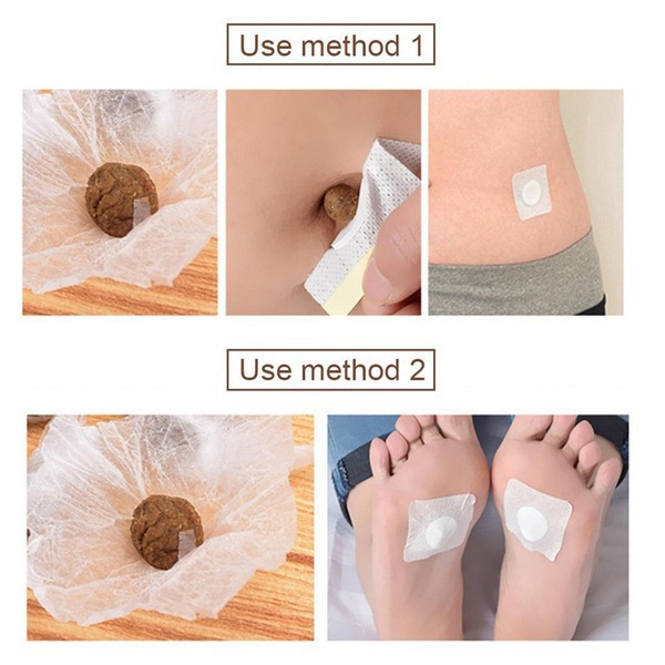 6/20/60/120pcs Chinese Medicine Navel Sticker Warm Moxibustion Paste Detoxification Palace Cold Paste Moxa Belly Button Sticker Slimming pas