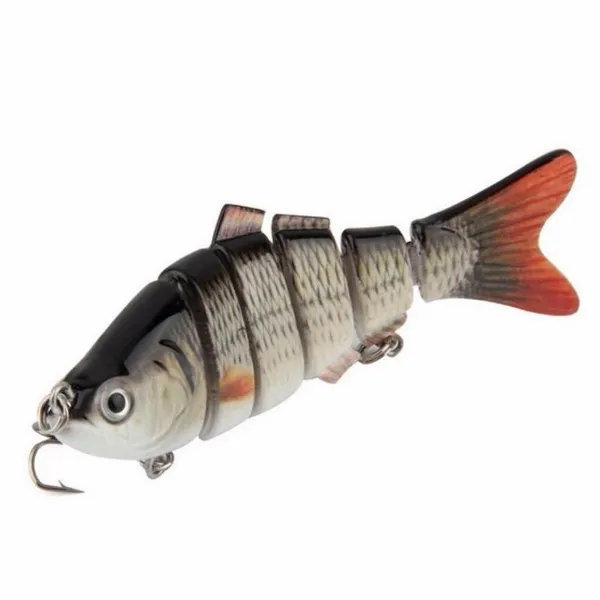 3pc Fishing Lure 5 Segments Crank 3D Eyes Fish Shape Tackle Hook 1pc