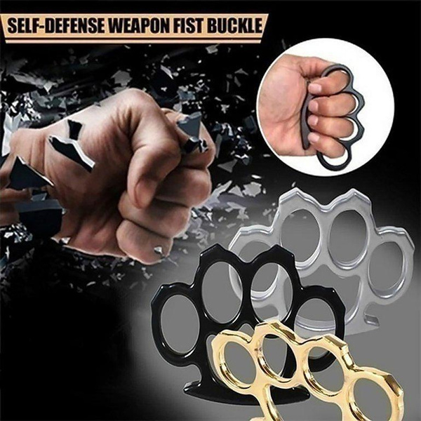 3pc Four Finger Self-defense Hand Brace Aluminum Alloy Self-defense Equipment Self-Defense Boxing Break Boxing Four-Finger Ring Finger