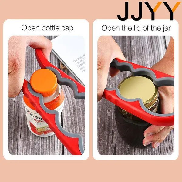 2pc JJYY 1Pc/2Pcs Multifunctional Home Kitchen Tools Jar Opener Easy Grip Bottle Opener Twist Off Lid Quick Opening Cooking Can Opener Labor-sav