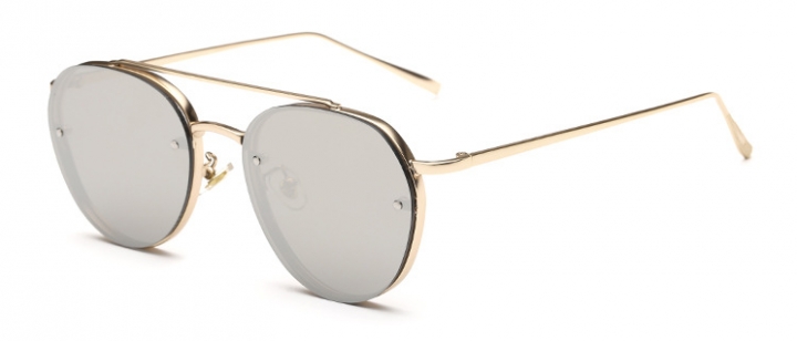 Oversized New Fashion Retro Metal Women Gradient Mirror Ocean Color Driven Sunglasses Male Female