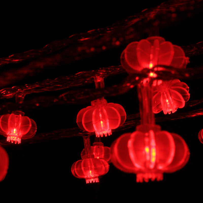 100 LED Chinese Style Red Lantern String Lights for China New Year Spring Festival