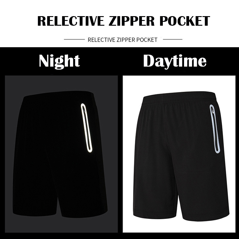 Mens Inseam Workout Shorts Elastic Waist Drawstring Summer Casual Short Pants Zipper Pockets