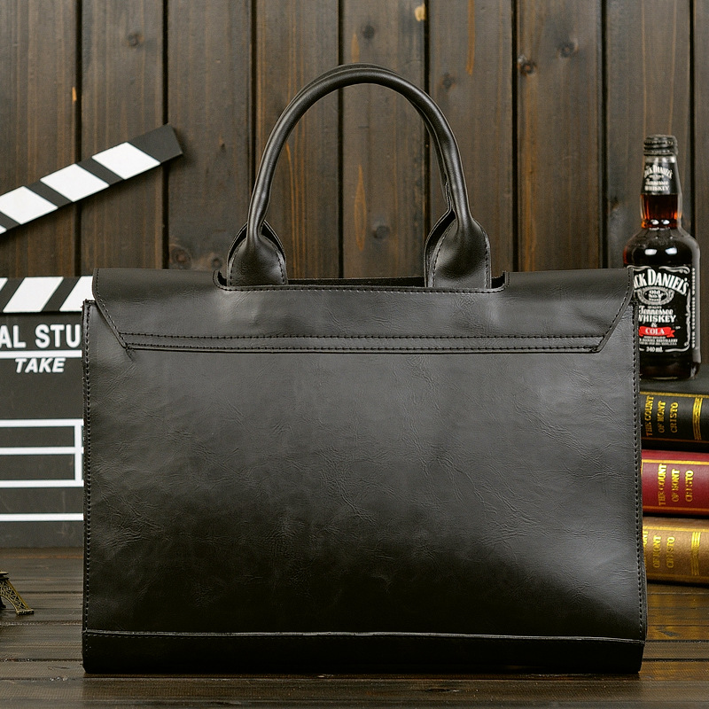 Men's Genuine Leather Briefcase Business Laptop Bag Shoulder Messenger Bag Fashion  Waterproof