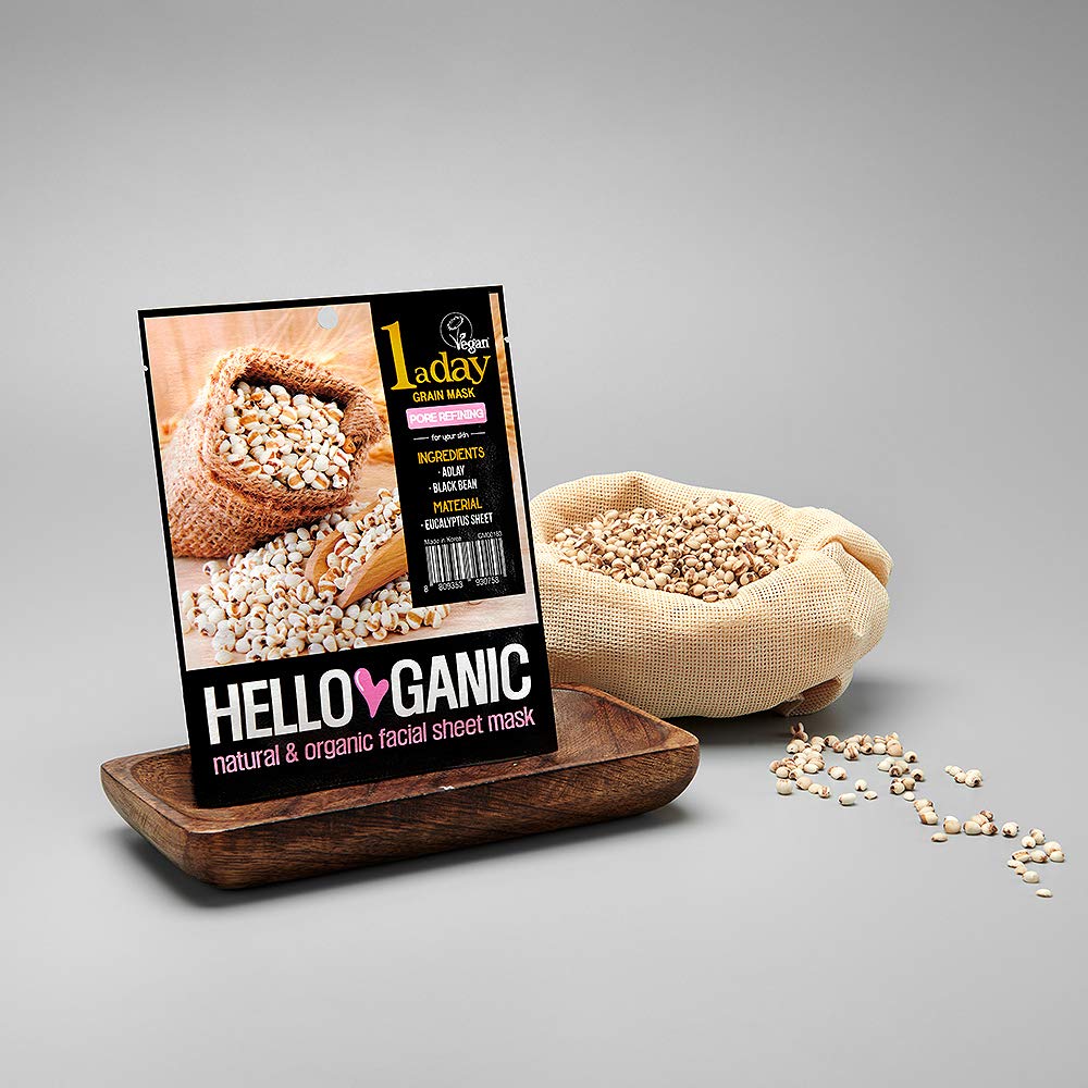 Helloganic 1 A Day Grain Natural &amp; Organic Facial Sheet Mask