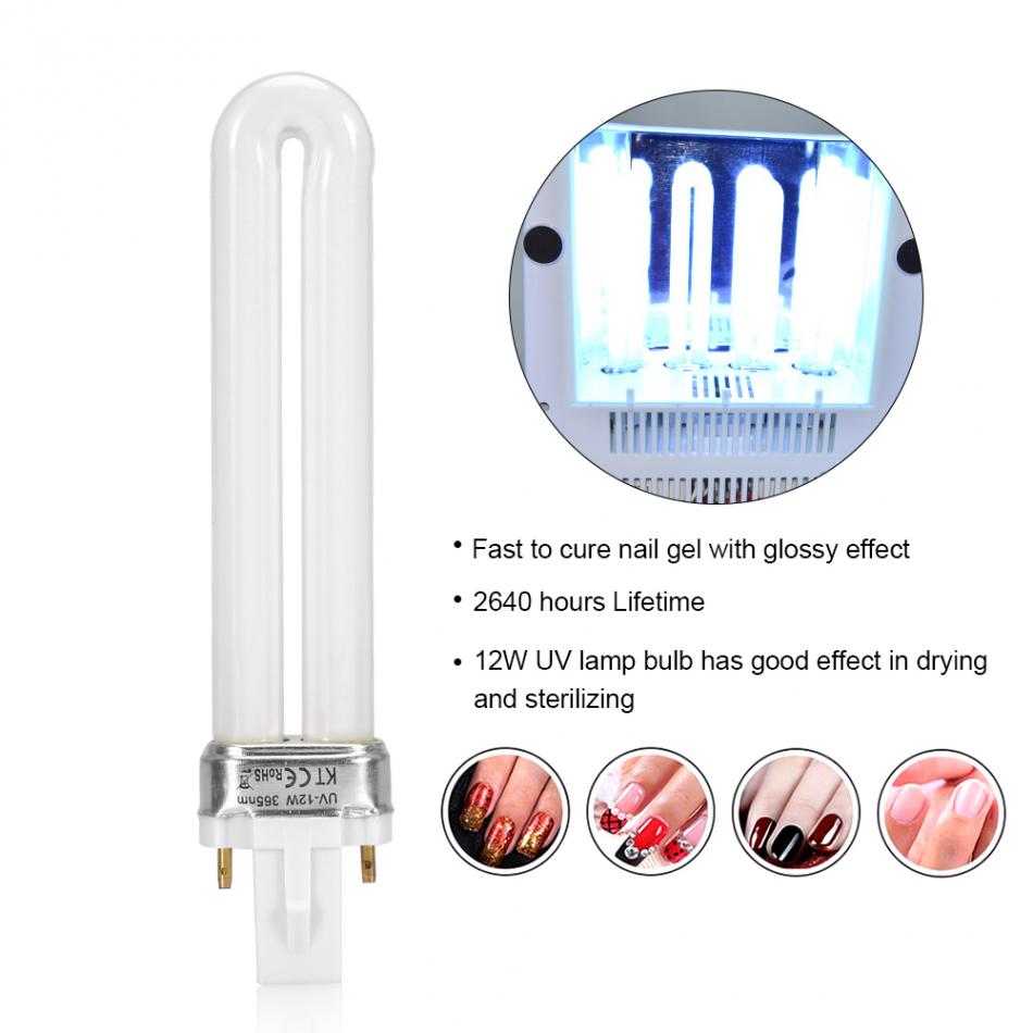 12W U-Shape Replacement Bulb UV LED Lamp Nail Polish Gel Art Tool Curing Dryer Light Tube Manicure