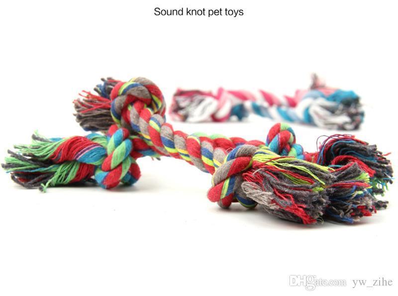 Pet Dog Puppy Toys Double Knot Cotton Rope Braided Bone Shape Tooth Cleaning Interactive Kitten