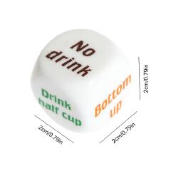 Drinking Dice Rolling Game Decider Drunk Family Friends Acrylic Dice, Adult Gambling Bar Party Pub Lovers Drink Decider Dice, English Drinking Wine Gaming Dice for Club Table Board Game
