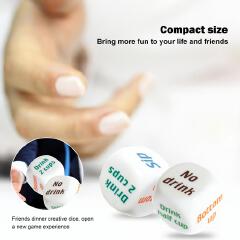 Drinking Dice Rolling Game Decider Drunk Family Friends Acrylic Dice, Adult Gambling Bar Party Pub Lovers Drink Decider Dice, English Drinking Wine Gaming Dice for Club Table Board Game