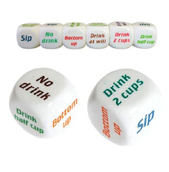 Drinking Dice Rolling Game Decider Drunk Family Friends Acrylic Dice, Adult Gambling Bar Party Pub Lovers Drink Decider Dice, English Drinking Wine Gaming Dice for Club Table Board Game