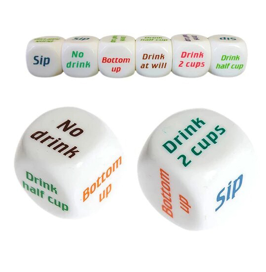 Drinking Dice Rolling Game Decider Drunk Family Friends Acrylic Dice, Adult Gambling Bar Party Pub Lovers Drink Decider Dice, English Drinking Wine Gaming Dice for Club Table Board Game