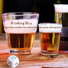 Drinking Dice Rolling Game Decider Drunk Family Friends Acrylic Dice, Adult Gambling Bar Party Pub Lovers Drink Decider Dice, English Drinking Wine Gaming Dice for Club Table Board Game