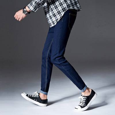 "DUMA" Elasticity jeans male Self-cultivation teens trousers fashion Handsome Casual