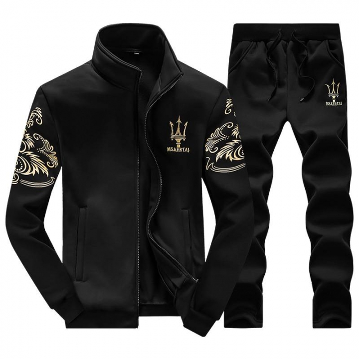 "DUMA" Men's style Sweatshirt + trousers Leisure lapel sportswear Men's coat student Sweatshirt