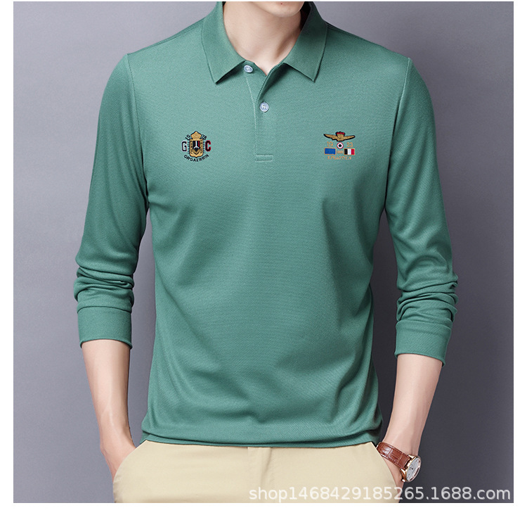 "DUMA" Lapel polo shirt Men's Long sleeve Shirt Business t-shirt  top fashion appointment daily