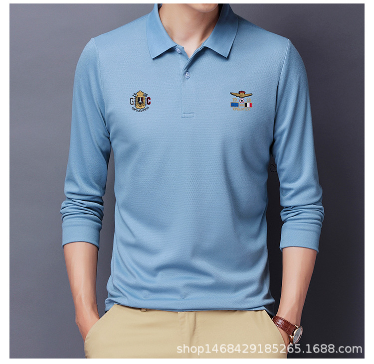"DUMA" Lapel polo shirt Men's Long sleeve Shirt Business t-shirt  top fashion appointment daily
