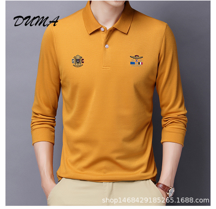 "DUMA" Lapel polo shirt Men's Long sleeve Shirt Business t-shirt  top fashion appointment daily