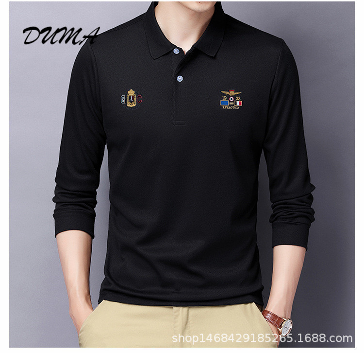 "DUMA" Lapel polo shirt Men's Long sleeve Shirt Business t-shirt  top fashion appointment daily