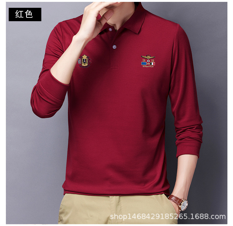 "DUMA" Lapel polo shirt Men's Long sleeve Shirt Business t-shirt  top fashion appointment daily