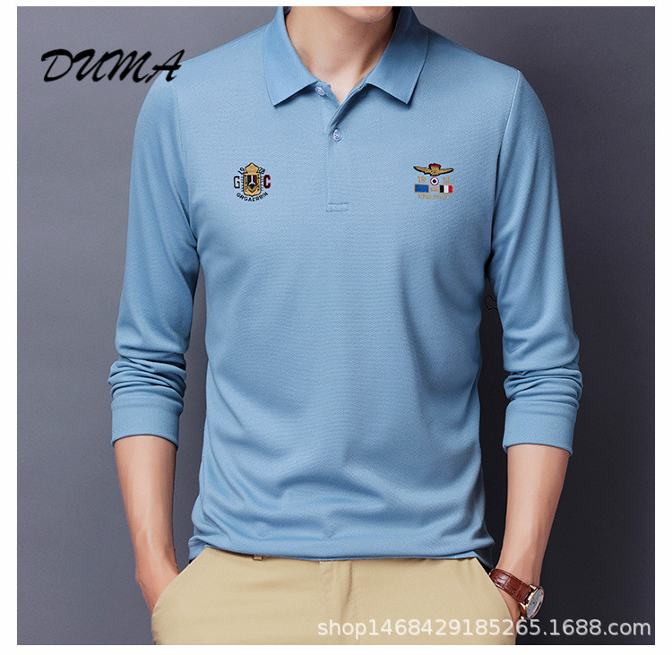 "DUMA" Lapel polo shirt Men's Long sleeve Shirt Business t-shirt  top fashion appointment daily